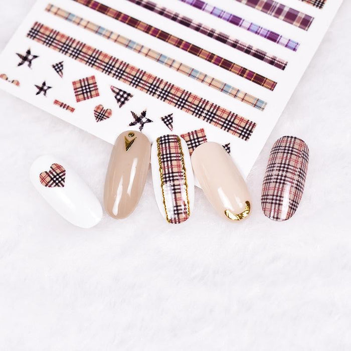 Nail Sticker Plaid Pattern