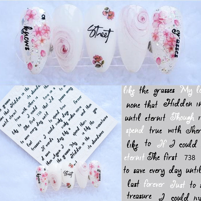 Nail Sticker Romantic Lettering