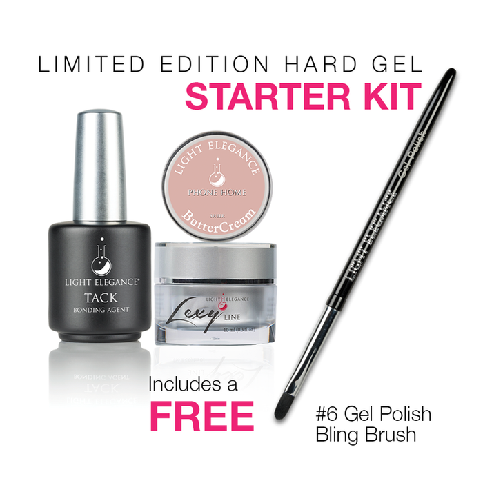 Hard Gel Starter Kit + Free Polish Bling Brush