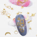 Nail Art Gold Beaded Hoops