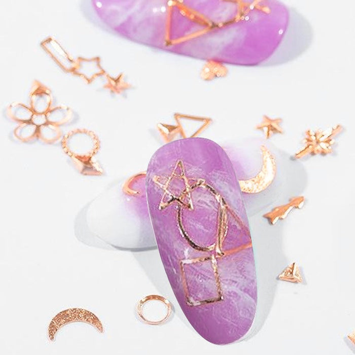 Nail Art Rose Gold Hoops