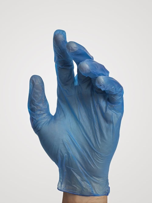 Stellar Transparent Blue Vinyl Gloves